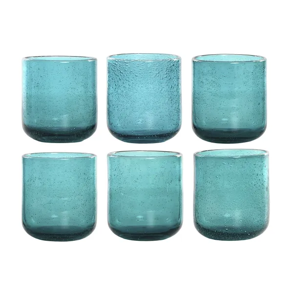 Lasisetti Home ESPRIT Turkoosi Kristalli 320 ml (6 osaa)