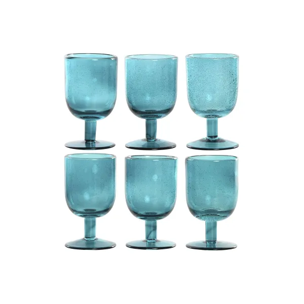 Набор рюмок Home ESPRIT бирюзовый Стеклянный 300 ml (6 штук)