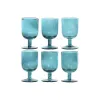 Набор рюмок Home ESPRIT бирюзовый Стеклянный 300 ml (6 штук)