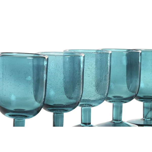 Набор рюмок Home ESPRIT бирюзовый Стеклянный 300 ml (6 штук)