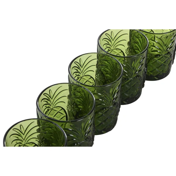 Набор стаканов Home ESPRIT Зеленый Стеклянный С облегчением 300 ml (6 штук)