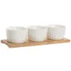 Rinkinys užkandžiams Home ESPRIT Balta Natūralus Miesto 28 x 9,6 x 6,2 cm 3 Dalys