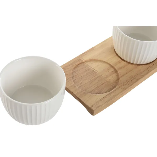 Rinkinys užkandžiams Home ESPRIT Balta Natūralus Miesto 28 x 9,6 x 6,2 cm 3 Dalys