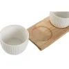 Appetizer Set Home ESPRIT White Natural Urban 28 x 9,6 x 6,2 cm 3 Pieces