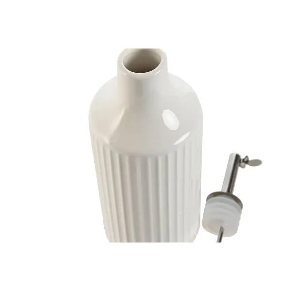 Menāža Home ESPRIT Balts Sudrabains Nerūsējošais tērauds Porcelāns Urbāns 350 ml 7 x 7 x 22 cm
