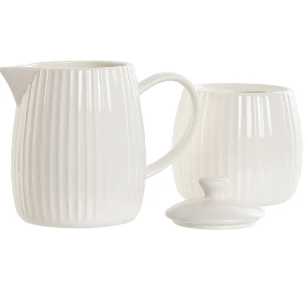 Молочник и сахарница Home ESPRIT Белый Фарфор 250 ml 12 x 7,6 x 9 cm 2 Предметы
