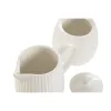 Piena un cukura trauks Home ESPRIT Balts Porcelāns 250 ml 12 x 7,6 x 9 cm 2 Daudzums