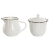 Milk jug and sugar bowl Home ESPRIT White Brown Porcelain 250 ml 12 x 8,4 x 8 cm 2 Pieces