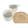 Набор из 6 чашек с блюдом Home ESPRIT Белый Натуральный Бамбук Фарфор 220 ml