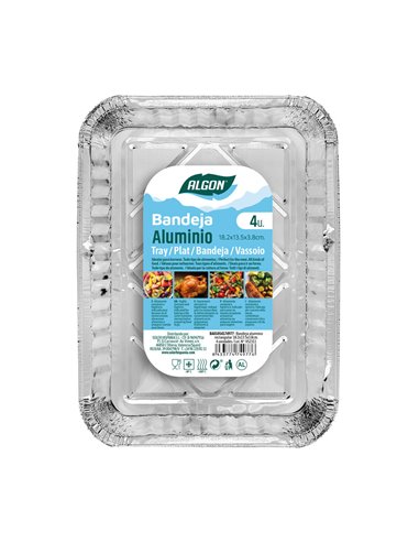 Set of trays Algon 18,2 x 13,5 x 3,8 cm Rectangular 4 Units