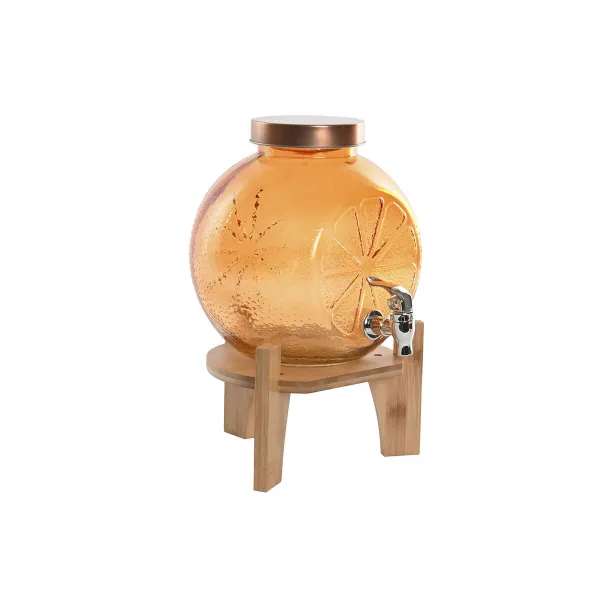 Vandens aparatas Home ESPRIT Oranžinė Bambukas Stiklas 5 L 24 x 17,5 x 24 cm