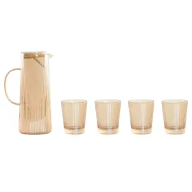 Kannu- ja mukisetti Home ESPRIT Meripihka Borosilikaattilasi 1,25 L