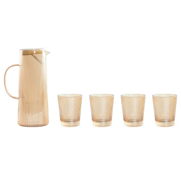 Ąsočio ir stiklinių komplektas Home ESPRIT Gintaras Borosilikatinis stiklas 1,25 L