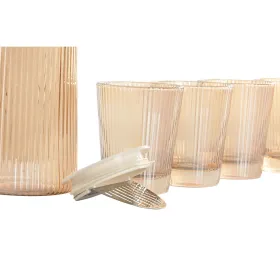 Kannu- ja mukisetti Home ESPRIT Meripihka Borosilikaattilasi 1,25 L