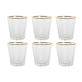Lasisetti Home ESPRIT Läpinäkyvä Kullattu Kristalli Lievennyksellä 350 ml (6 osaa)