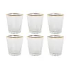Stiklinių rinkinys Home ESPRIT Skaidrus Auksinis Stiklas Su palengvėjimu 350 ml (6 vnt.)