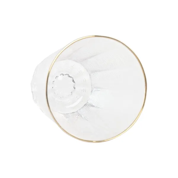 Set of glasses Home ESPRIT Transparent Golden Crystal With relief 350 ml (6 Units)