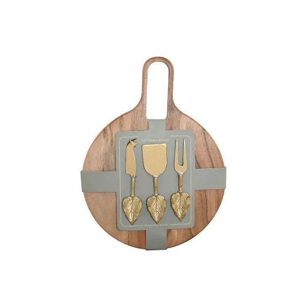 Разделочная доска Home ESPRIT Позолоченный Натуральный современный 30 x 40 x 1,5 cm (4 Предметы)