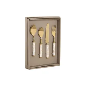Stalo įrankiai Home ESPRIT Balta Auksinis Nerūdijantis plienas Perlamutras 4,5 X 2 X 21 CM 16 Dalys