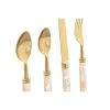 Stalo įrankiai Home ESPRIT Balta Auksinis Nerūdijantis plienas Perlamutras 4,5 X 2 X 21 CM 16 Dalys