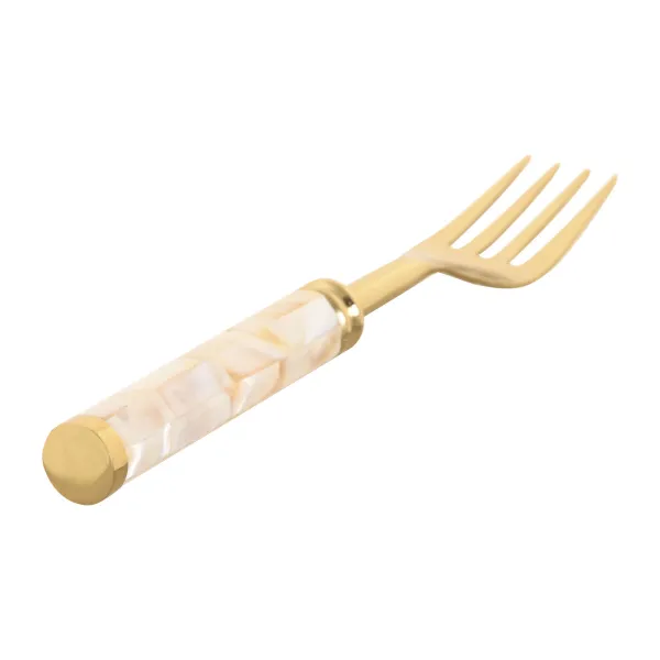Ruokailuvälineet Home ESPRIT Valkoinen Kullattu Ruostumaton teräs Helmiäinen 4,5 X 2 X 21 CM 16 Kappaletta
