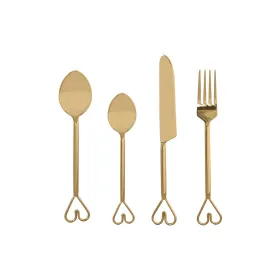 Stalo įrankiai Home ESPRIT Auksinis Nerūdijantis plienas 4,5 x 1,5 x 21 cm 16 Dalys
