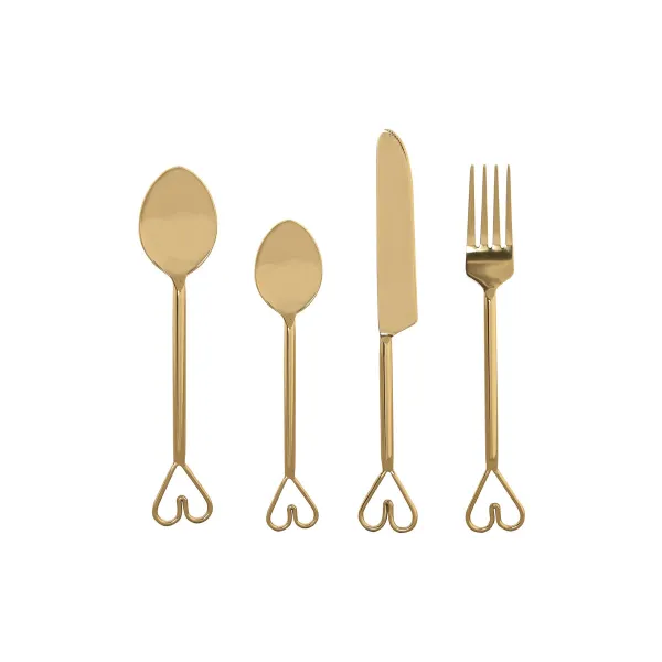 Galda piederumi Home ESPRIT Bronza Nerūsējošais tērauds 4,5 x 1,5 x 21 cm 16 Daudzums