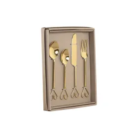 Stalo įrankiai Home ESPRIT Auksinis Nerūdijantis plienas 4,5 x 1,5 x 21 cm 16 Dalys