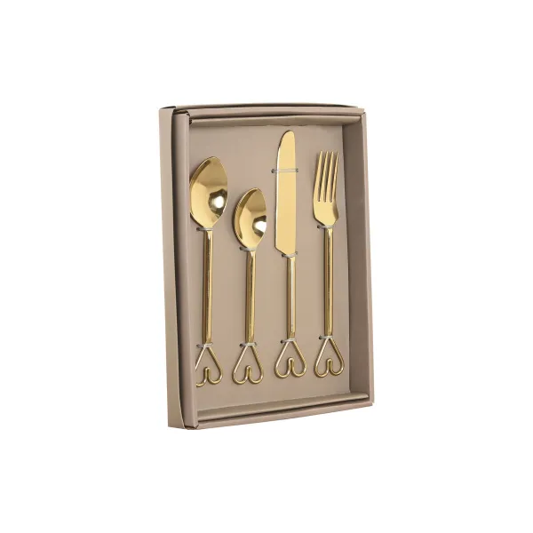 Stalo įrankiai Home ESPRIT Auksinis Nerūdijantis plienas 4,5 x 1,5 x 21 cm 16 Dalys