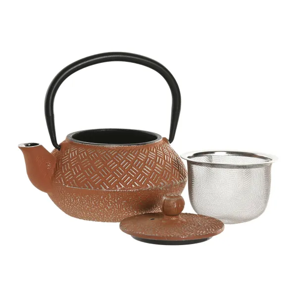 Teekannu Home ESPRIT Keltainen Sininen Oranssi Ruostumaton teräs Rauta 300 ml (3 osaa)