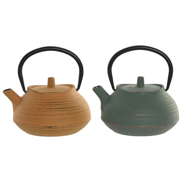 Чайник Home ESPRIT Зеленый Оранжевый Нержавеющая сталь Железо 400 ml (2 штук)