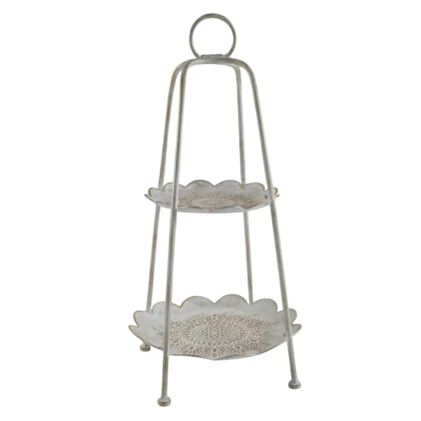 Snack tray Home ESPRIT White Golden Arab