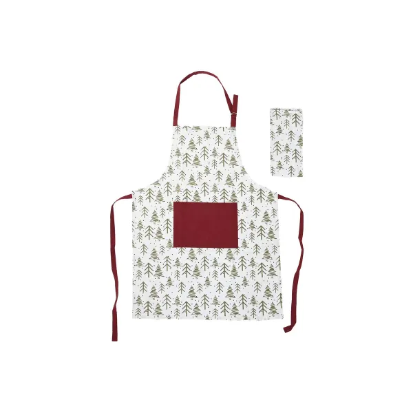 Esiliina Home ESPRIT Valkoinen Punainen Vihreä Beige 60 x 0,2 x 80 cm (2 osaa)