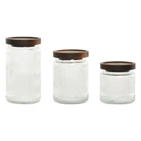 3 purkkia Home ESPRIT Läpinäkyvä Luonnollinen 700 ml 1 L 3 Kappaletta