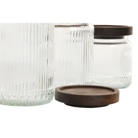 3 Tubs Home ESPRIT Transparent Natural 700 ml 1 L 3 Pieces