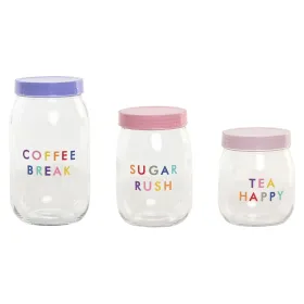Набор из 3 банок Home ESPRIT Розовый Лиловый современный 1 L 1,5 L 3 Предметы