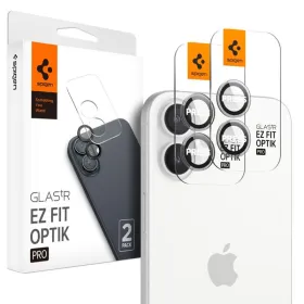 Spigen Optik Pro GLAS.TR EZ Fit Camera Protector 2-Pack - Lens Protector for iPhone 17 / 16 / 16 Plus (2 pcs) (Clear)