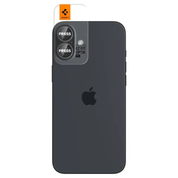 Spigen Optik Pro GLAS.TR EZ Fit Camera Protector 2-Pack - Lens Protector for iPhone 17 / 16 / 16 Plus (2 pcs) (Clear)