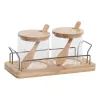 Sugar Bowl Home ESPRIT Natural Bamboo Crystal 21,5 X 10,5 X 10 CM 2 Pieces