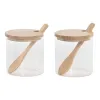 Сахарница Home ESPRIT Натуральный Бамбук Стеклянный 21,5 X 10,5 X 10 CM 2 Предметы