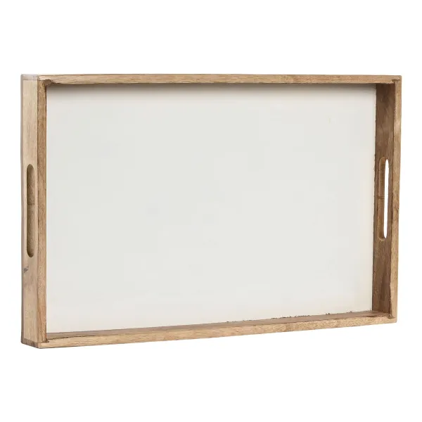 Tray Home ESPRIT White Natural Mango wood 43,5 X 27 X 4,5 CM