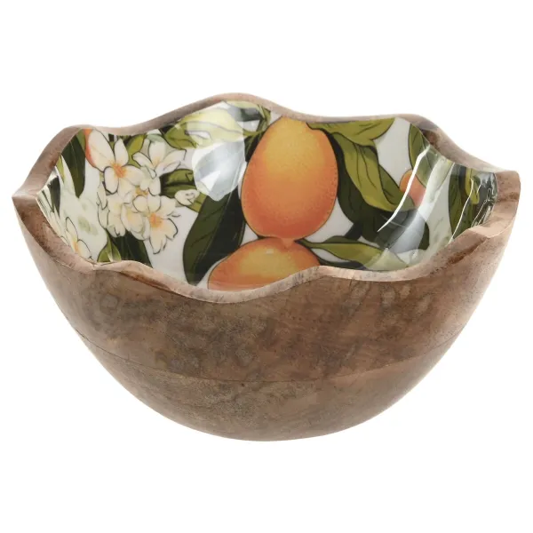 Uzkodu Bļoda Home ESPRIT Daudzkrāsains Mango koks Lakots 15 x 15 x 6,5 cm