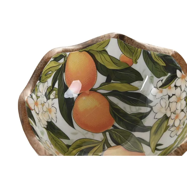 Uzkodu Bļoda Home ESPRIT Daudzkrāsains Mango koks Lakots 15 x 15 x 6,5 cm