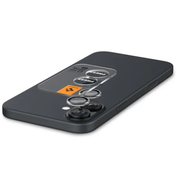 Spigen Optik Pro GLAS.TR EZ Fit Camera Protector 2-Pack - Lens Protector for iPhone 17 / 16 / 16 Plus (2 pcs) (Clear)