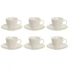 6 krūžu ar šķīvi komplekts Home ESPRIT Balts Porcelāns 150 ml