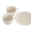 6 puodelių rinkinys su lėkštute Home ESPRIT Balta Porcelianas 150 ml