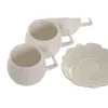 Set of 6 Cups with Plate Home ESPRIT White Porcelain 120 ml