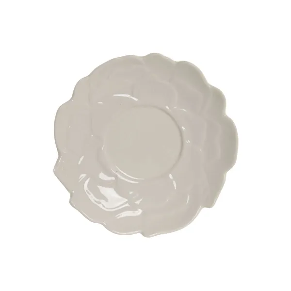 Set of 6 Cups with Plate Home ESPRIT White Porcelain 120 ml