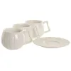 6 krūžu ar šķīvi komplekts Home ESPRIT Balts Porcelāns 120 ml