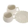 Set of 6 Cups with Plate Home ESPRIT White Porcelain 120 ml